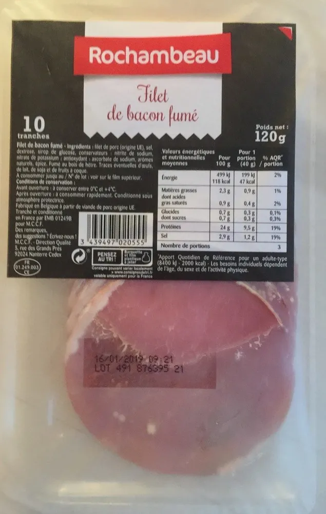 Filet de bacon fumé