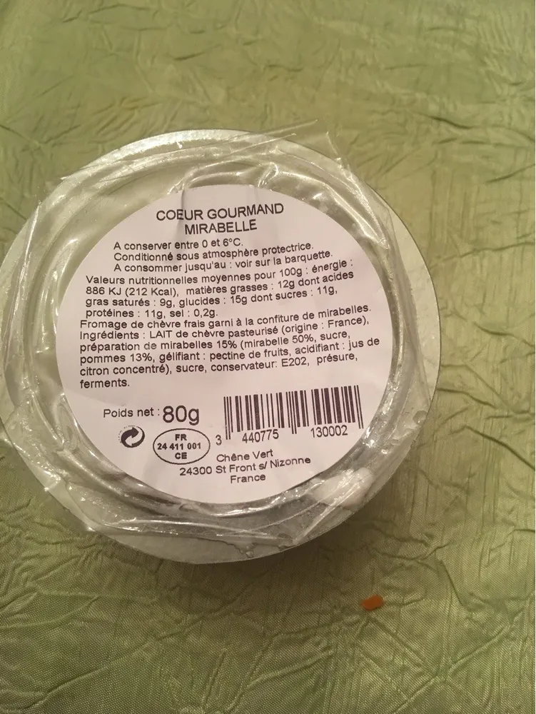 Coeur gourmand mirabelle
