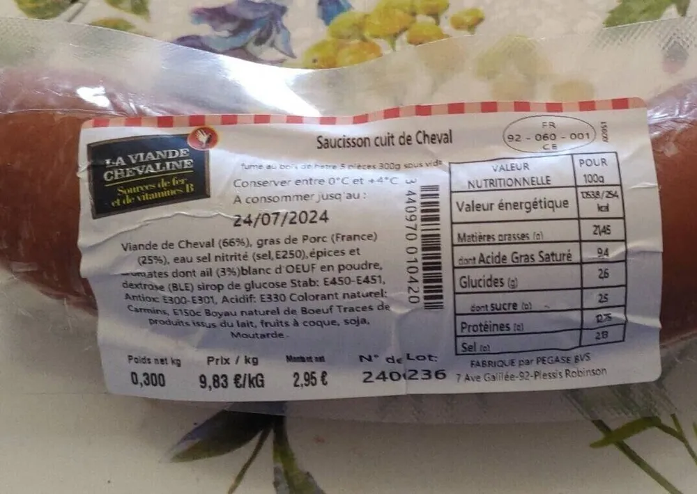 Saucisson cuit de cheval