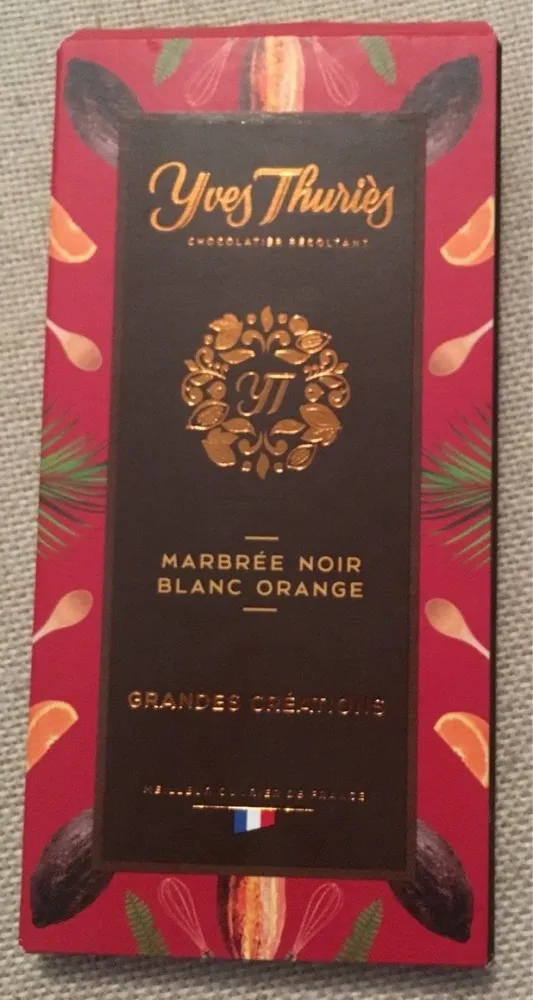 Marbré noir blanc orange