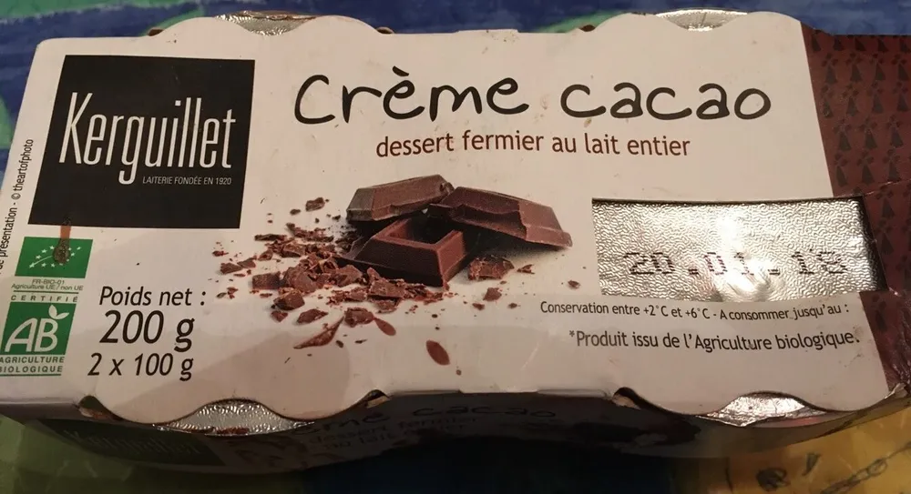 Creme Cacao - dessert fermier au lait entier