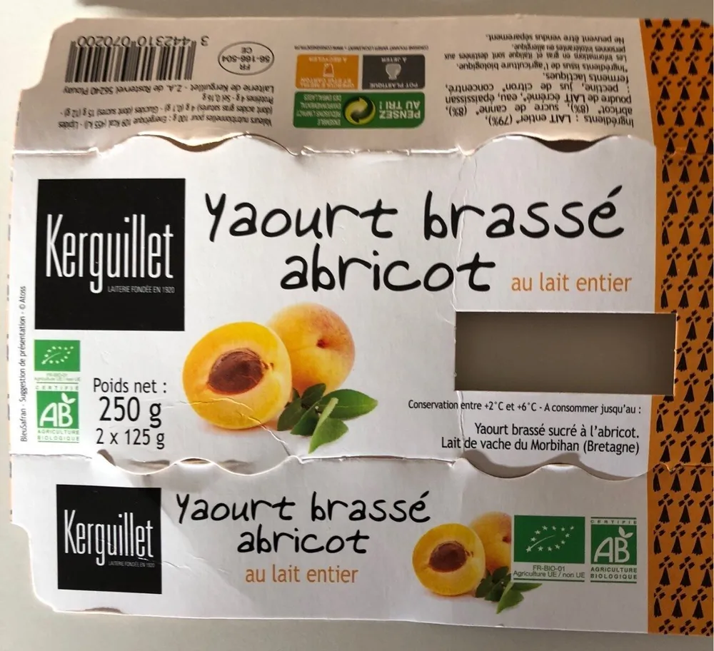 Yaourt brassé abricot