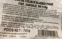 Dos de colin d’Alaska pané