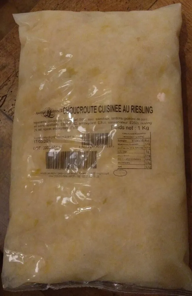 Choucroute cuisinée au Riesling