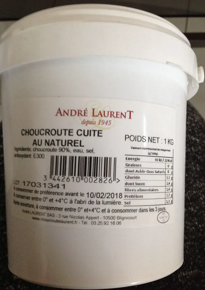 Choucroute Cuite au Naturel