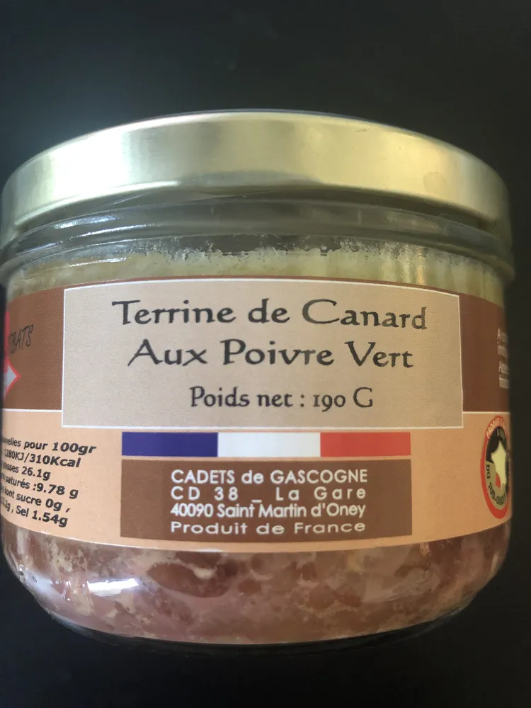Terrine Canard poivre vert