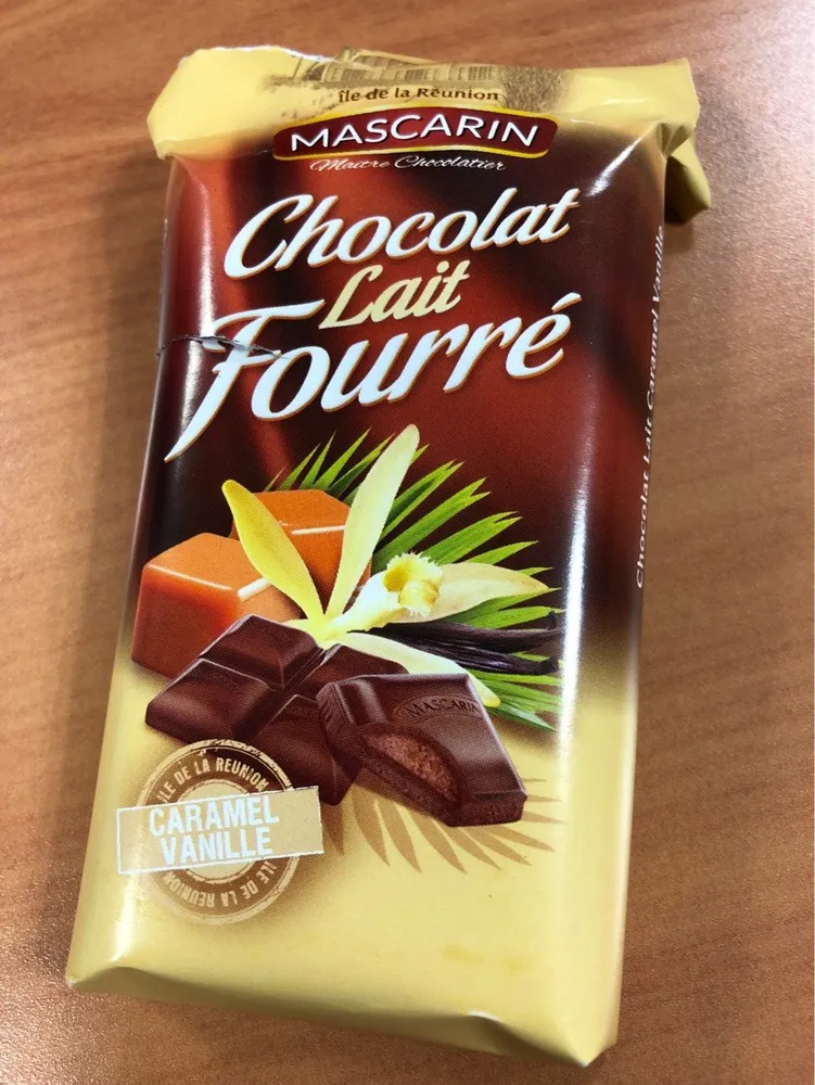 Chocolat lait fourré caramel vanille