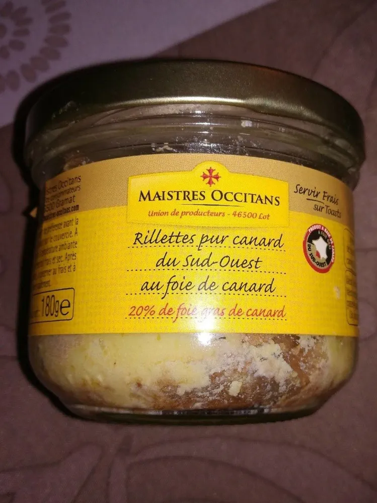 Rillettes pur canard du sud ouest au foie gras