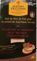 Duo de blocs de foie gras de canard du sud-ouest mi-cuit