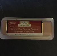 Bloc Foie Gras Canard P. Espelette 110 G, 1 Pièce