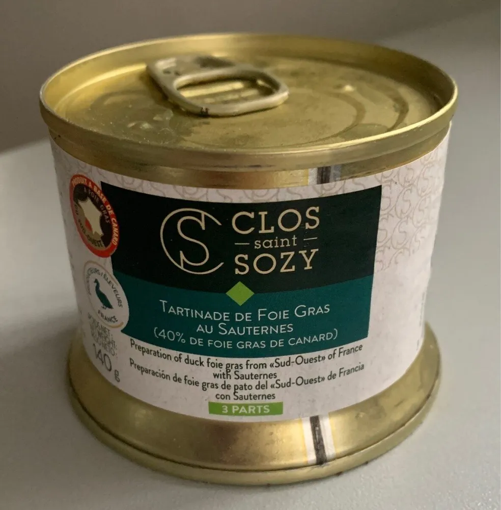 Tartinade de foie gras au sauterne