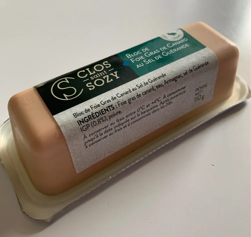 Bloc Foie Gras Canard Sel Guerande 110 G, 1 Pièce