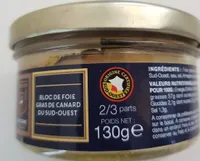Bloc de foie gras de canard du sud-ouest