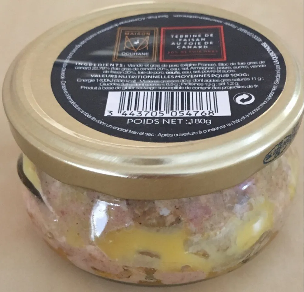 Terrine de faisan au foie de canard