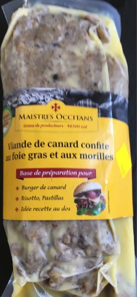 Viande de canard confite au foie grad et morilles
