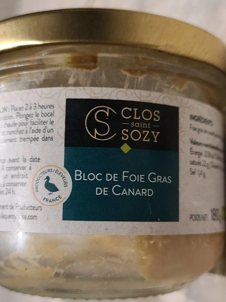 Bloc de foie gras de canard
