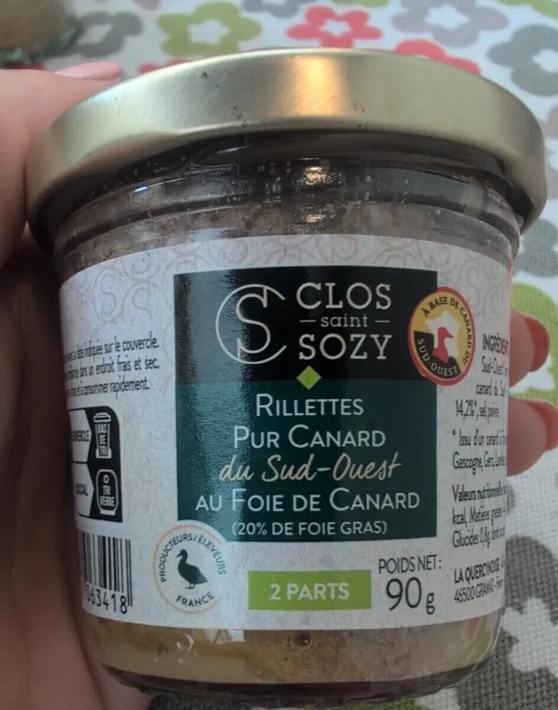 Rillettes pur canard du sud-ouest au foie de canard