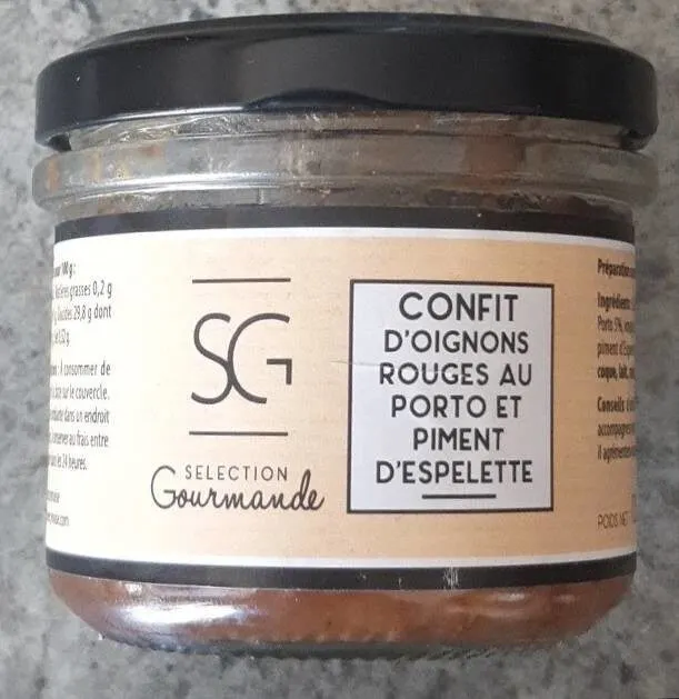 Confit d'oignons rouge au porto et piment d'espelette