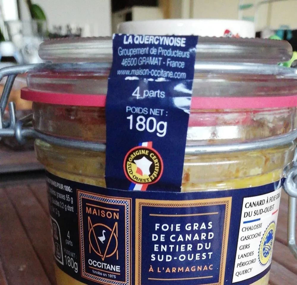 Foie gras de canard entier du Sud-Ouest à l'armagnac