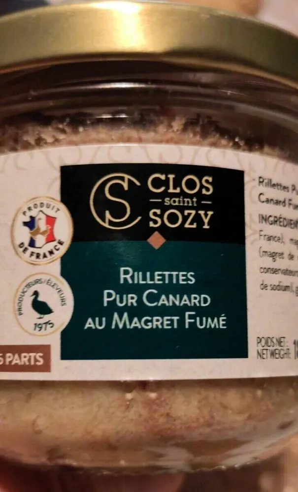 Rillettes pur canard au magret fumé