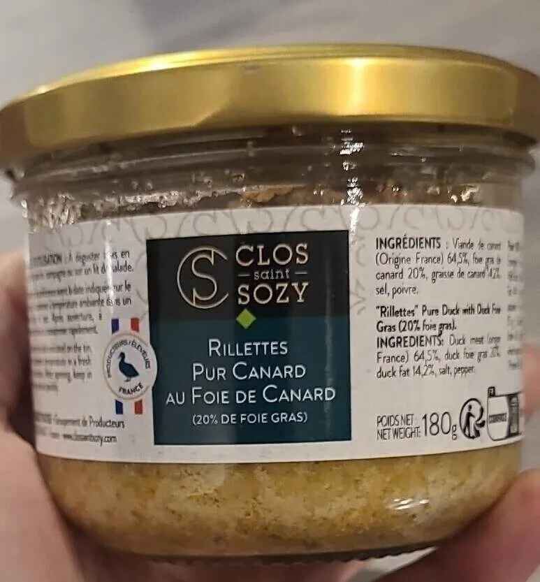 Rillettes pur canard au foie de canard