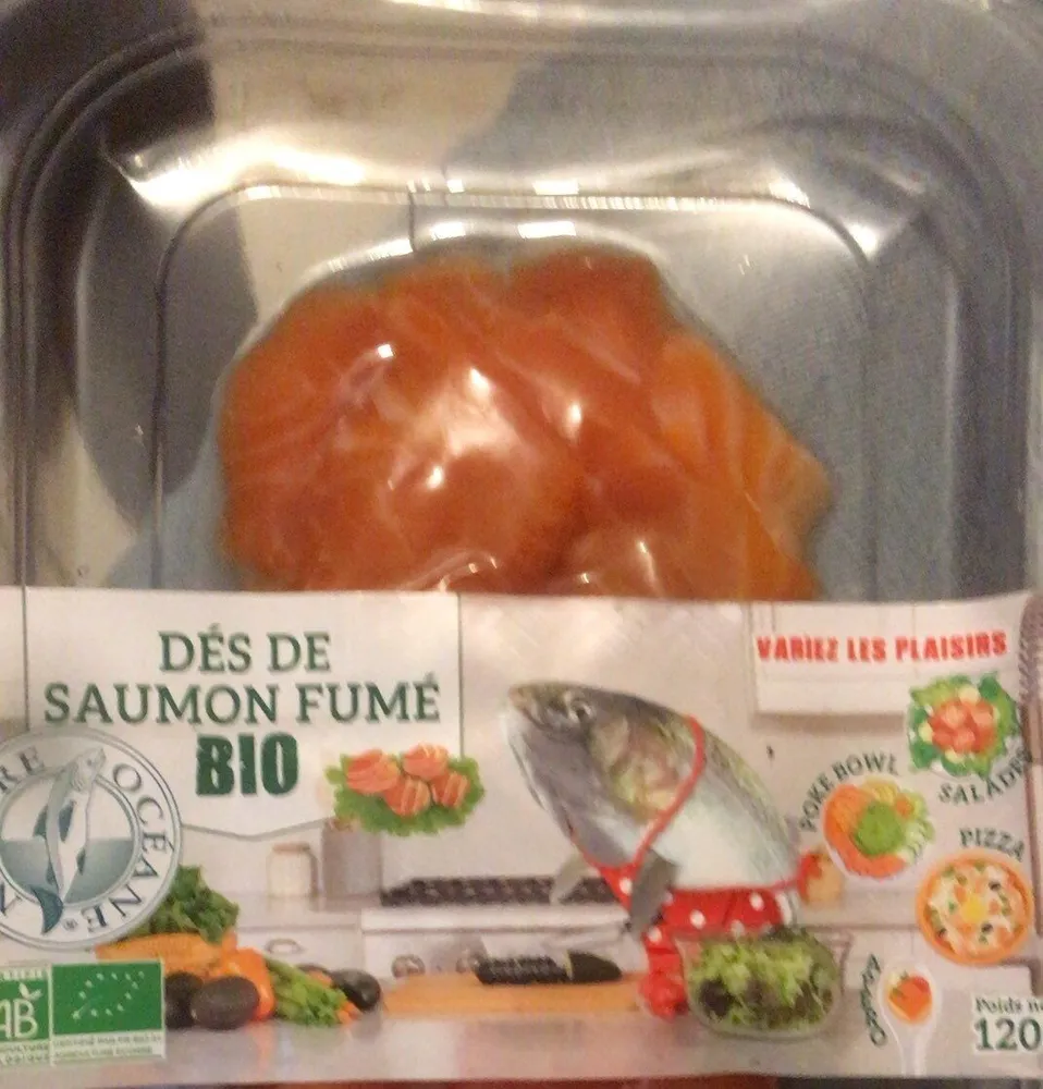 Dés de saumon fumé bio