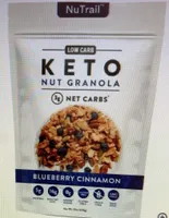 Low carb keto nut granola blueberry cinnamon