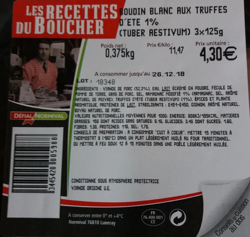 Boudin blanc aux truffes
