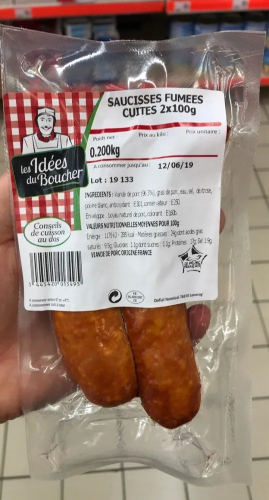 Saucisses fumées cuites