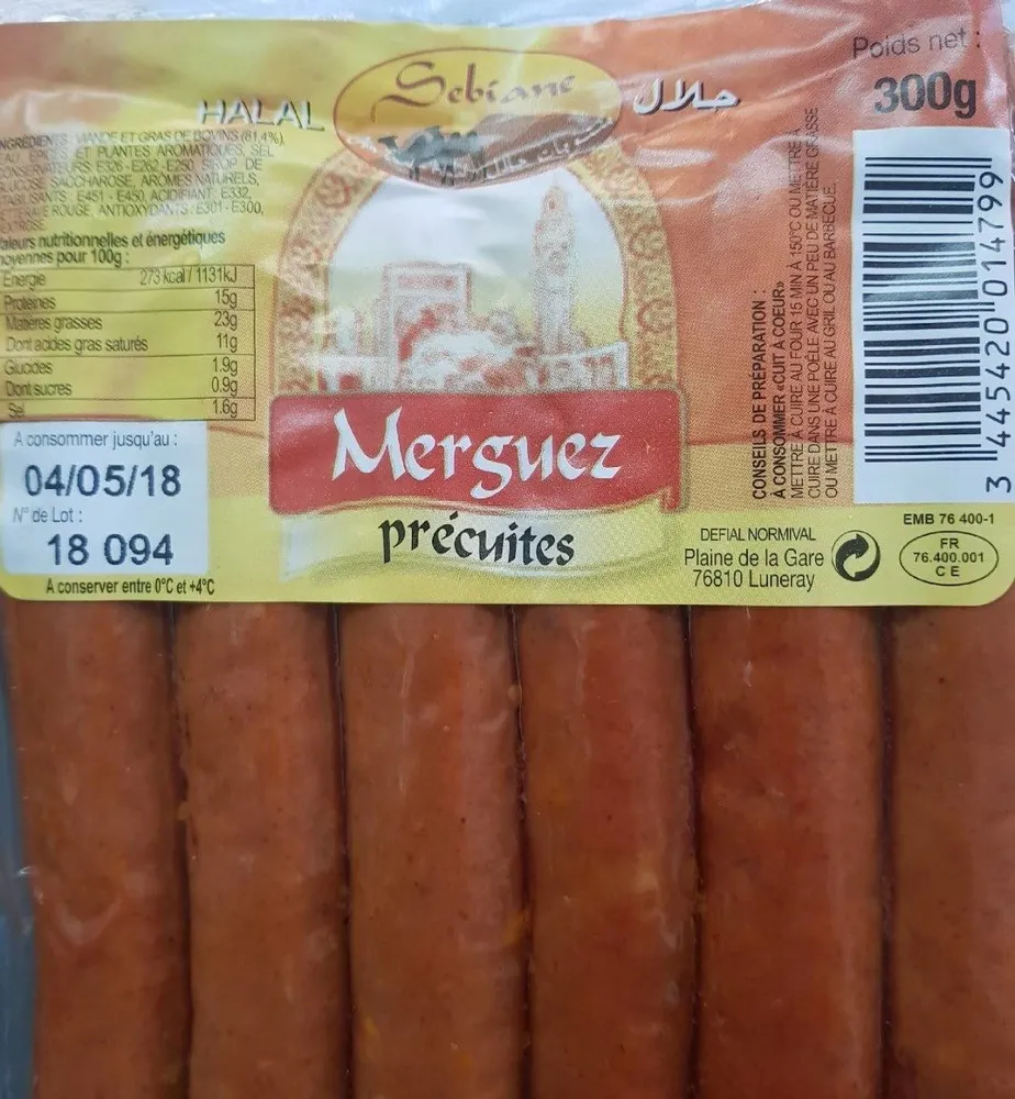 Merguez précuite halal