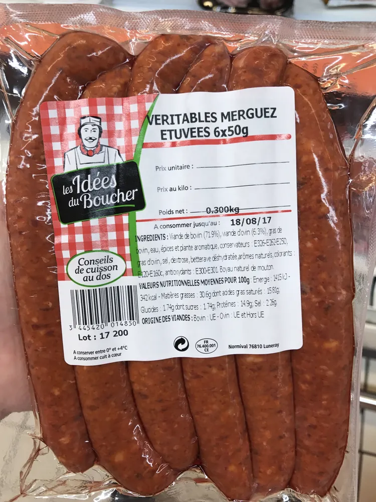 Véritables merguez étuvées