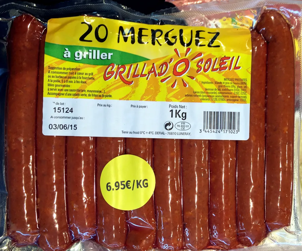 20 merguez à griller