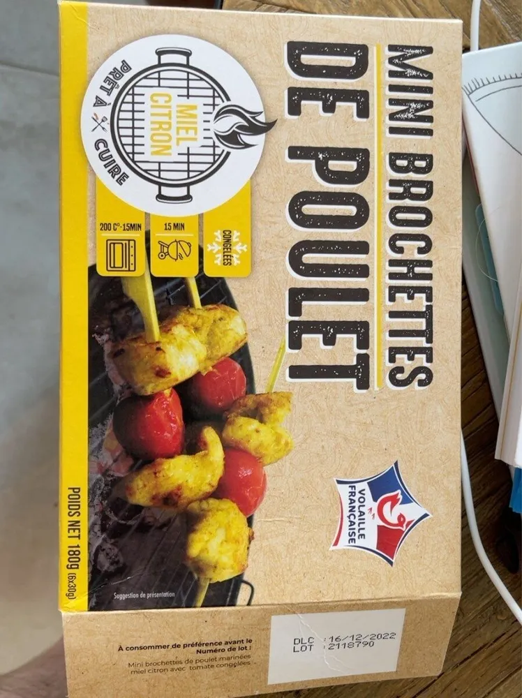 Mini brochette de poulet miel citron