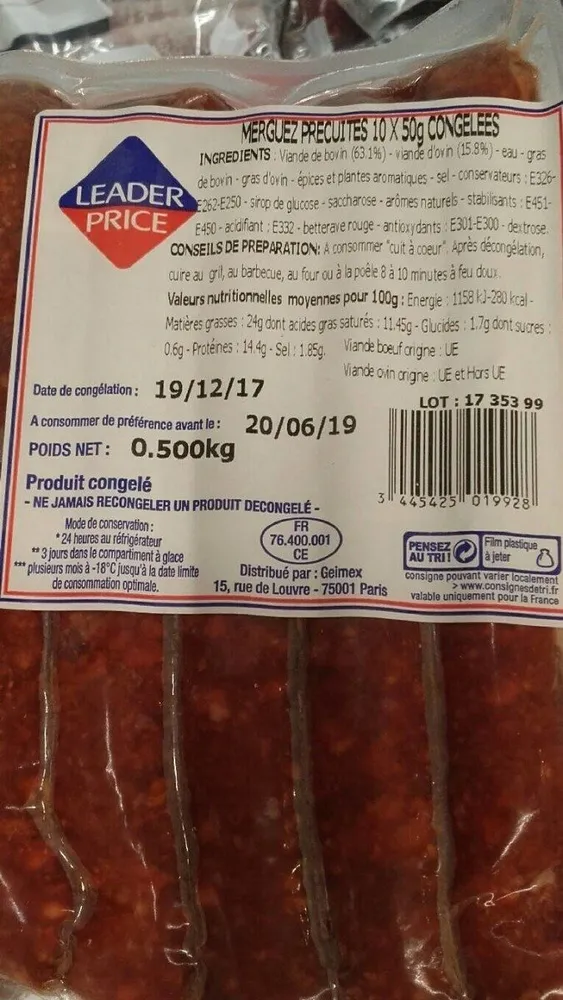 Merguez precuites