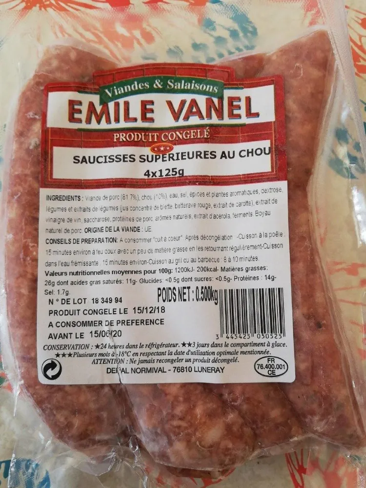 Saucisses supérieures au chou