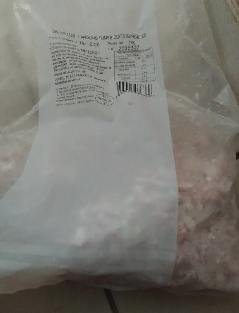 Lardons fumés surgelés