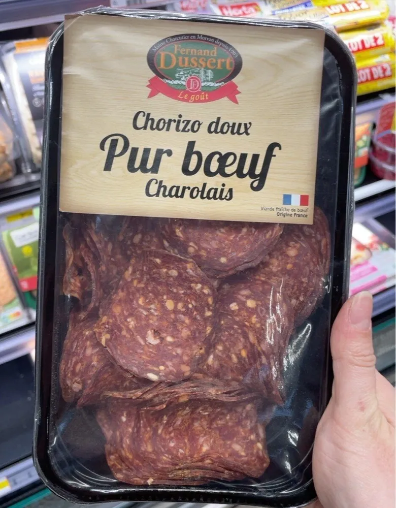 Chorizo doux pur boeuf charolais