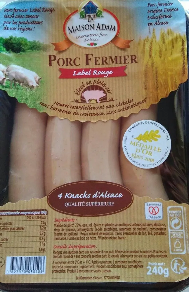 Knack d'Alsace Supérieure Porc Fermier