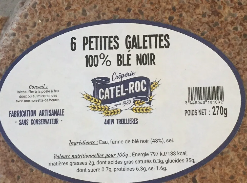6 petites galettes 100% blé noir