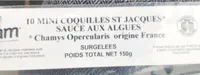 Mini coquiles st jacques sauce algues