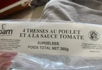 4 tresses au poulet et a la sauce tomate