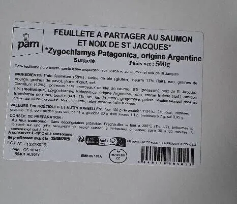 Feuilleté à partager au saumon et noix de st Jacques