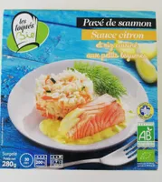 Pavé de saumon sauce citron et riz cuisine aux petits légumes