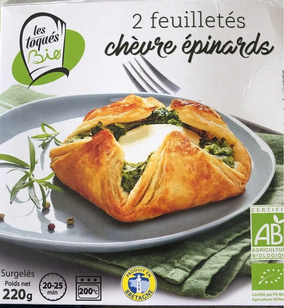 2 feuilletés chèvre épinards
