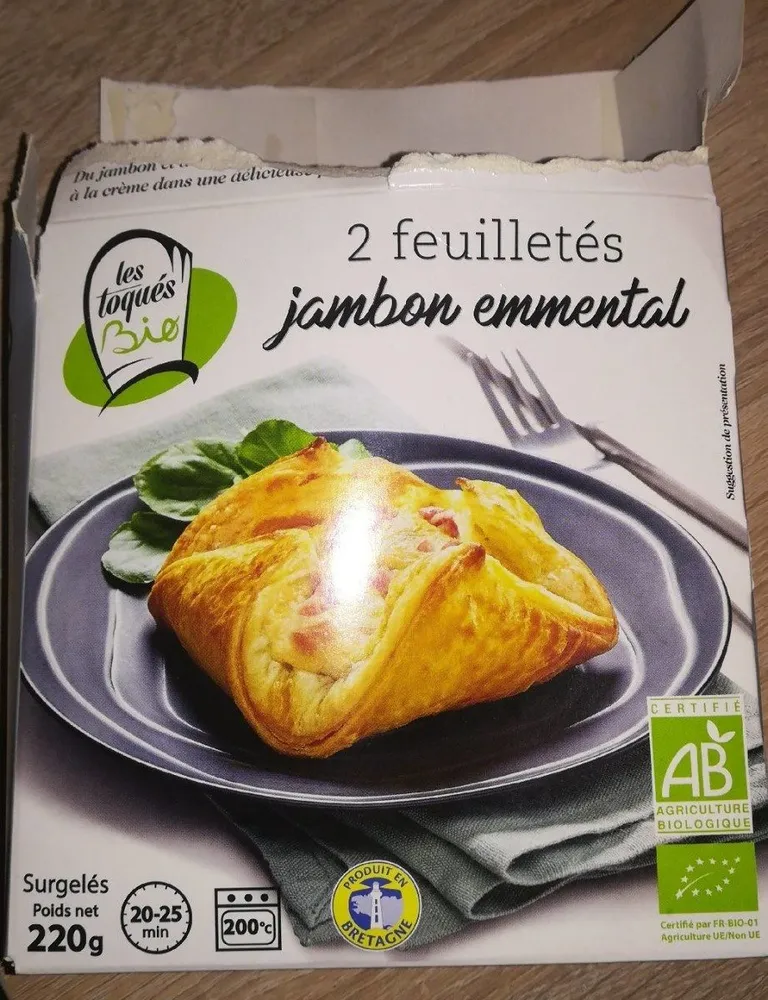 2 feuilletés jambon emmental