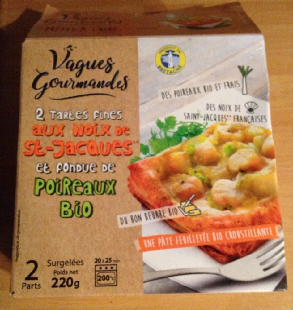 Tartes fines aux noix de St Jacques et fondue de poireaux