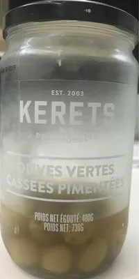 Olives Vertes Cassées Pimentées