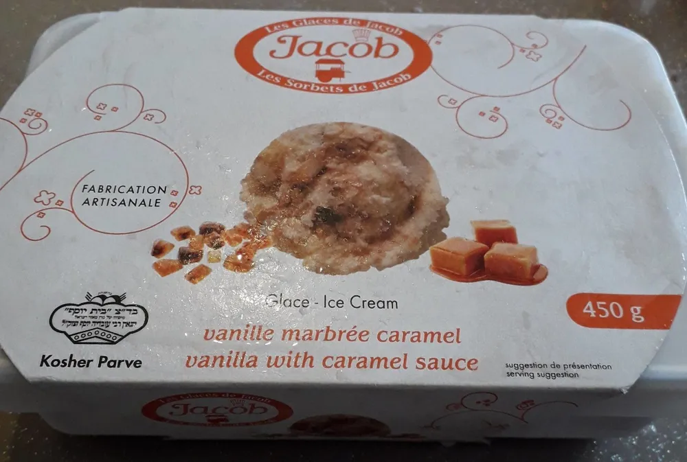 Glace vanille marbré caramel