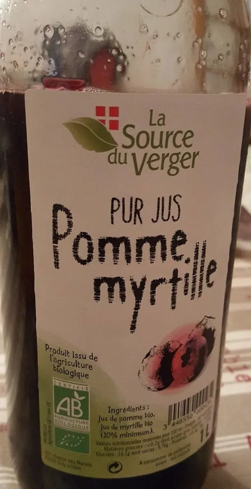 Pur jus de pomme myrtille