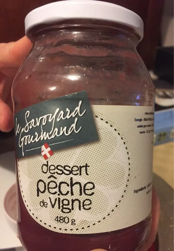 Dessert pêche de vigne